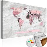 Rosa Väggdekor Arkiio Pink Continents [Cork Map] 120x80 Väggdekor