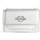 Magnetlås - Silver Väskor Love Moschino – Silverfärgad axelremsväska med hjärtlogga No Size