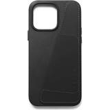 Mujjo Läder / Syntet Plånboksfodral Mujjo Full Leather Wallet Case (iPhone 14 Pro Max) Svart