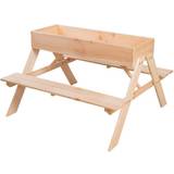 Esschert Design Leksaker Esschert Design 2-i-1 Picknickbord/sandlåda Brun