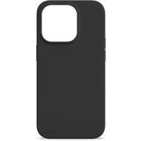 Xqisit Beige Mobiltillbehör Xqisit Linocell Rubber case för iPhone 14 Pro Svart
