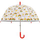 Clear umbrella X-Brella Childrens/Kids Rainbow Dome Umbrella (One Size) (Clear/Red)