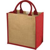 Bullet Chennai Jute Gift Tote (30 x 19 x 30cm) (Natural/Red)