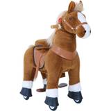 Stor häst leksaker Ponycycle Ride-On Häst Stor Med Broms, Brun/Vit
