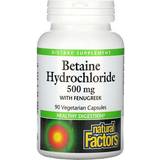 Natural Factors Vitaminer & Kosttillskott Natural Factors Betaine Hydrochloride, 500 mg, 90 Vegetarian Capsules
