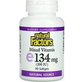 Natural Factors Vitaminer & Kosttillskott Natural Factors Mixed Vitamin E, 200 IU, 90 Softgels