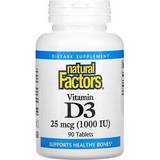 Natural Factors Vitaminer & Mineraler Natural Factors Vitamin D3 1000 IU 90 Tablets