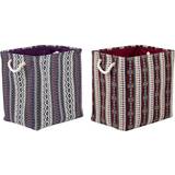 Lila Lådor & Korgar Dkd Home Decor Dekorationslåda Polyester EVA Indier (2 antal) (40 x 30 x 40 cm) Förvaringslåda