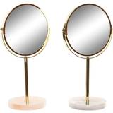 Beige Speglar Dkd Home Decor Grå Beige Gyllene Metall Vit Harts Ljusgrå (18 x 13 x 35 cm) (2 antal) Väggspegel