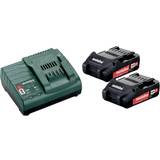 Batterier - LiPo - Verktygsbatterier Batterier & Laddbart Metabo Basic Set 18V 2x2.0 Ah