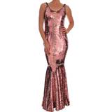 Aftonklänningar - Rosa Dolce & Gabbana Sequined Sheath Crystal Dress