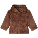 Pälsjackor Barnkläder Name It Mini Faux Fur Jacket - Chocolate Chip (13204467)