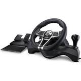 Nintendo Switch Spelkontroller Kyzar Playstation 5 Steering Wheel – Rat & Pedal Set - Black