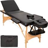 Beige Massageprodukter tectake 3-zons massagebänk, stoppning + väska svart