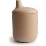 Beige Spillfria muggar Mushie Silicone Spout Cup