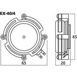 3.5 mm Jack Inbyggnadshögtalare Monacor EX-40/4 Exciter højttaler