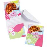 Blommiga Grattiskort & Inbjudningskort Amscan Cards & Invitations Charming Horses 6-pack