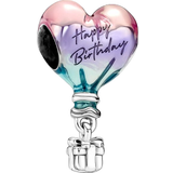 Förlovningsringar Berlocker & Hängen Pandora Happy Birthday Hot Air Balloon Charm - Silver/Multicolour