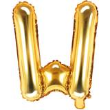 PartyDeco Letter Balloons 'W' 35 cm Gold