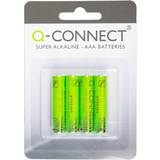 Batterier & Laddbart Q-CONNECT 4 x AAA, Single-use battery, AAA, Alkaline, Cylindrisk, 4 stk, Grøn