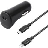 Billaddare USB Batterier & Laddbart Essentials Car Charger 20W USB-C to Lightning-Cable