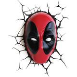 Röda Vägglampor Marvel Deadpool Mask 3D Vägglampa