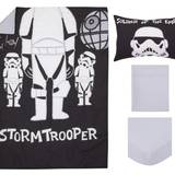 Star Wars - Vita Textilier Star Wars Disney Trooper svartvitt set täcke, dra-på-underlakan, platt