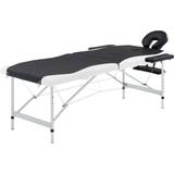 Massagebänkar & Tillbehör vidaXL Hopfällbar massagebänk 2 sektioner aluminium svart och vit