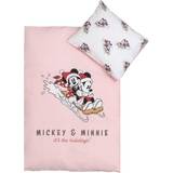 Musse Pigg - Rosa Textilier Borg Living Mickey and Minnie Christmas Motif Bed Set 70x100cm