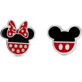 Disney Örhängen Disney Mickey And Minnie Mouse And Plated Enamel Filled Earrings