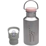 Silver Vattenflaskor Lässig Barn flaska i rostfritt stål dricksflaska läckagesäker diskmaskinsäker/flaska rostfritt stål safari giraff