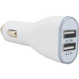 Sinox 12V Double USB A Car Charger. 1.0 2.1A. White
