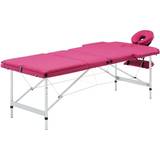 Massagebänkar & Tillbehör vidaXL Hopfällbar massagebänk 3 sektioner aluminium rosa