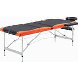 Massagebänkar & Tillbehör vidaXL Hopfällbar massagebänk 3 sektioner aluminium svart och orange
