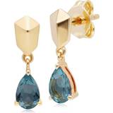 Gemondo Micro Statement Earrings - Gold/Blue