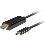 Båda kontakterna - HDMI-kablar Lanberg USB C-HDMI 4K Video 3m