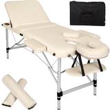 Tectake Massagebänkar & Tillbehör tectake 3-zons massagebänk med 5 cm klädsel, hjul och aluminiumram beige