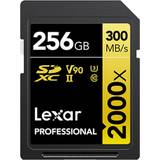 LEXAR 256 GB - SDXC Minneskort LEXAR Professional SDXC Class 10 UHS-II U3 V90 300/260MB/s 256GB