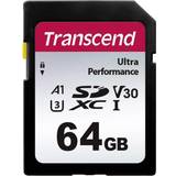 Sdxc kort Transcend TS64GSDC340S SDXC-Kort 64 GB A1 Application Performance Class, v30 Video Speed Class, UHS-Class 3 stötsäker, Vattentät