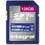 Integral SDXC Minneskort & USB-minnen Integral High Speed SDXC Class 10 UHS-I U3 V30 100/45MB/s 128GB