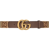 Gucci Bruna Accessoarer Gucci GG Marmont Jumbo Wide Belt - Camel/Ebony