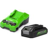 Verktygsbatterier Batterier & Laddbart Greenworks GSK25B2, Startkit batteri samt laddare,24V, 2Ah