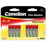Camelion Engångsbatterier Batterier & Laddbart Camelion AAA/LR03, Plus Alkaline, 8 pc(s)