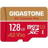 Gigastone 128 GB Minneskort Gigastone 4K Camera Pro MicroSDXC Class 10 UHS-I U3 V30 A2 100/50 MB/s 128GB +SD Adapter