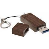 InLine Minneskort & USB-minnen InLine 35065W Woodstick USB 3.0 minnespinne, 128 GB valnötsträ