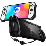 Nintendo joy con strap Spigen Rugged Armor Designed for Switch OLED Model 7 Inch and Joy-Con Controller TPU Grip with Strap Protective Case 2021 - Matte Black
