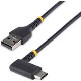 Kablar StarTech 2 m USB A C laddningskabel, rät vinkel snabbladdning USB-C-kabel 2.0 Aramidfiber