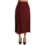 Hög midja Kjolar Dolce & Gabbana High Waist Pleated Maxi Wool Skirt