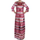Silke/Siden Klänningar Dolce & Gabbana Women's Floral Sequined Crystal Gown Dress - Pink