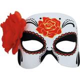 Vit Halvtäckande masker Day of the Dead Women's Floral Half Mask